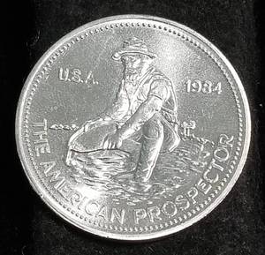 lot 27 image: 1 TROY OZ. .999 FINE SILVER ENGELHARD THE AMERICAN PROSPECTOR