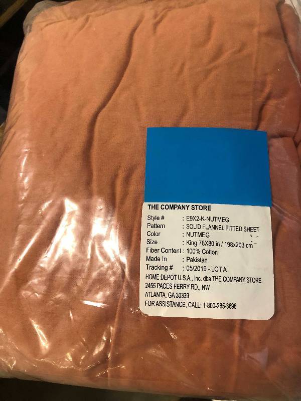 Solid Flannel Nutmeg Queen Duvet Cover, D1G9-Q-NUTMEG, NEW