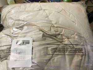Extra Warmth Natural King Down Comforter with Organic Cotton Cover, C2V8-K-NATURAL, NEW