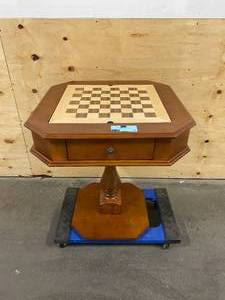 lot 22 image: ACME Bishop Game Table in Cherry.  Chess and Backgammon