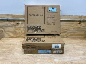 lot 48 image: HOMESTYLES Lot of 3-  Gray Outdoor Dining Chair Cushions