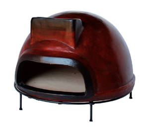 lot 54 image: 26 in. Large Round Smooth Wood Burning Outdoor Pizza Oven in Red