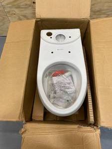 lot 66 image: GLACIER BAY Concealed Trapway Elongated Toilet in White