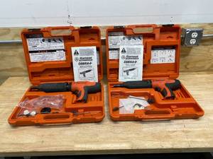 lot 79 image: RAMSET Lot of 2-  Cobra 0.27 Caliber Semi-Automatic Powder Actuated Tool with Silencer and Hard Case (non-working)