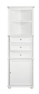 lot 87 image: HOME DECORATORS COLLECTION Hampton Harbor 23 in. W x 13 in. D x 67-12 in. H Corner Linen Cabinet in White