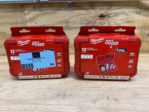 lot 94 image: MILWAUKEE Lot of 2-  Hole Dozer General Purpose Bi-Metal Hole Saw Sets (12-Piece)