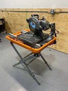 lot 10 image: RIDGID 12 Amp Corded 8 in. Tile Saw with Stand