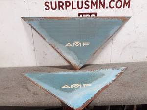 lot 1D image: (2) Vintage AMF Bowling Pin Visor Inserts - Metal and Perforated to be Backlit