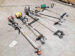 lot 670 image: Lot of 5 Weed Trimmers for Repair or Parts