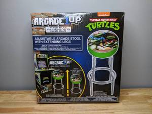 lot 15 image: Brand New Arcade1UP Teenage Mutant Ninja Turtles Adjustable Stool TMNT Arcade