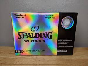 lot 56 image: 12 Brand New Spaulding SD Tour X Golf Balls
