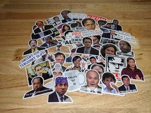 lot 121 image: New The Office Sticker Lot TV Show Dwight Schrute