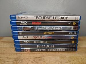 lot 62 image: Eight Action Suspense Blu Ray Movies Bourne Legacy Terminator 300
