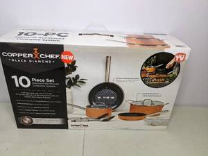 lot 83 image: 10 Piece Copper Chef Black Diamond Cookware Set