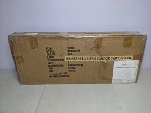 lot 141 image: Mainstays 2 Tier Black Storage Cart