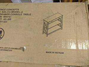 lot 147 image: Convenience Concepts Oxford 1 Drawer Console White Table