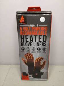 lot 159 image: Action Heat Mens 5 Volt Powered Rechargeable Heated Glove Liners