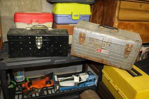 lot 37 image: Lot of (2) Metal Tool Boxes