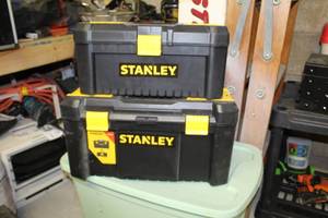 lot 38 image: Lot of (2) Stanley Plastic Tool Boxes