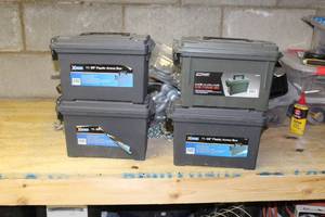 lot 42 image: Lot of (4) Tool Shop Plastic Ammo Slim Storage Boxes
