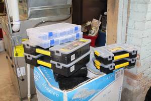 lot 46 image: Lot of (6) Plastic Storage Organizer Cases