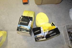 lot 74 image: Lot of (2) Winston Products Company SmartStraps Heavy Duty Nylon Winch Strap with Flat Hook 30 (new in package)