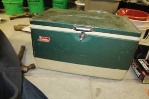 lot 110 image: Coleman Metal Chest Cooler