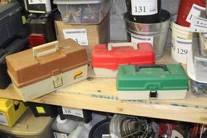 lot 174 image: Lot of (3) Plastic Tackle Boxes