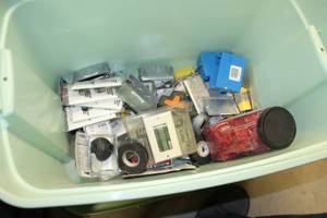 lot 180 image: Lot of Electrical Supplies - Outlet Covers, Electrical Boxes, Wing Nut Wire Connectors, Misc. Hardware