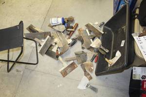 lot 153 image: Lot of MasonryDrywall Tools - Trowels, Corner Trowels, Drywall Saw, Drywall File, Hatchet, And More