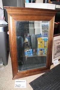 lot 242 image: Wood Framed Wall Mirror