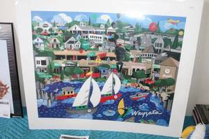 lot 244 image: Wayzata Cityscape Wall Art