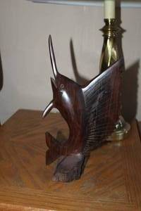 lot 254 image: Wood Marlin Table Art