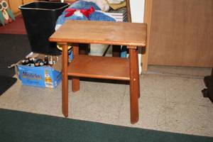 lot 236 image: Wood Side Table with Shelf