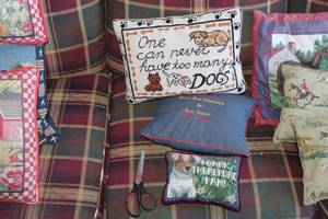 lot 271 image: Lot of (3) Dog Throw Pillows