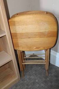 lot 275 image: Lot of (4) Wood TV Tray with Folding Stand