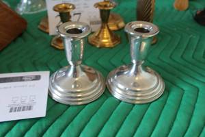 lot 288 image: Lot of (2) Pewter Candleholders