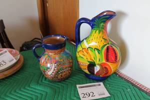 lot 292 image: Lot of (2) Decorative Ceramic Pitchers