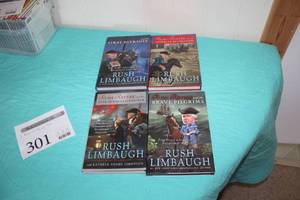 lot 301 image: Lot of (4) Rush Limbaugh Books - First Patriots, American Revolution, Star-Spangled Banner, Brave Pilgrims