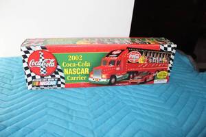 lot 371 image: Coca-Cola 2002 NASCAR Carrier Semi Tractor Trailer Limited Edition Collectible (in box)