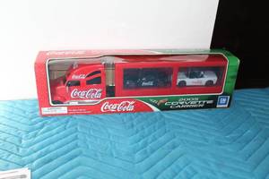 lot 374 image: Coca-Cola 2005 Corvette Carrier Semi Tractor Trailer with Corvettes Limited Edition Collectible (in box)