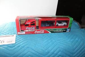 lot 376 image: Coca-Cola 2005 Corvette Carrier Semi Tractor Trailer with Corvettes Limited Edition Collectible (in box)