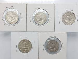 5 1964-D Washington Quarters