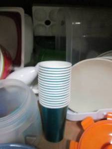 Large Box of Kitchen Items Cups, P...