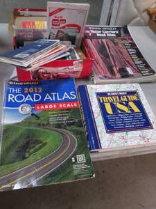 lot 24 image: Large lot of US maps. Includes road...