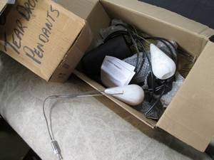 lot 94 image: Lot of 2 teardrop shaped canister p...
