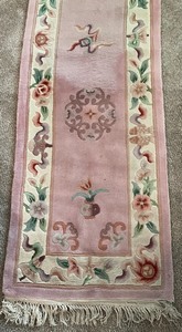 lot 159 image: Long Pink Floral Runner