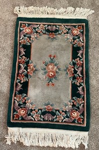 lot 160 image: Forest Green Floral Rug