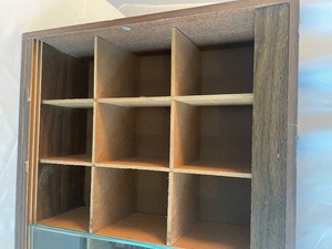 lot 253 image: Vintage Divided Display Case with Glass Doors