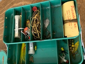 lot 45 image: Metal Tackle Box and Tackle
